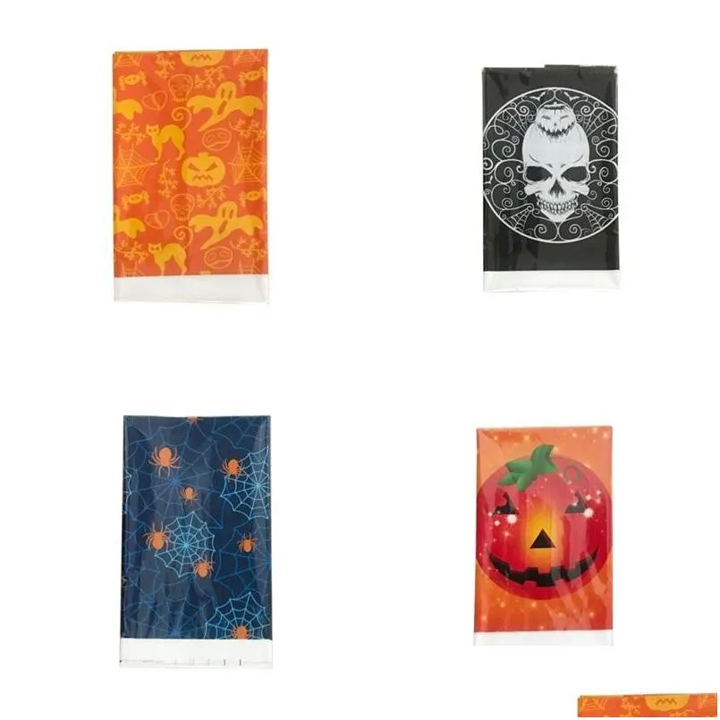 halloween style tables cloth disposable plastic table covers theme parties skull pumpkin pattern tablecloth selling 2 5hy l1