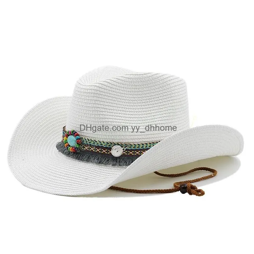 panama hats womens summer  sun hat male female khaki straw emerald decorate fashion men jazz hat