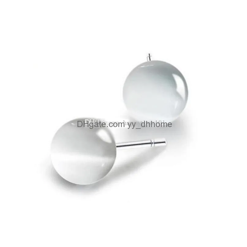 fashion 925 sterling silver plated small stud pearl opal moon heart love letters stud earrings for women jewelry