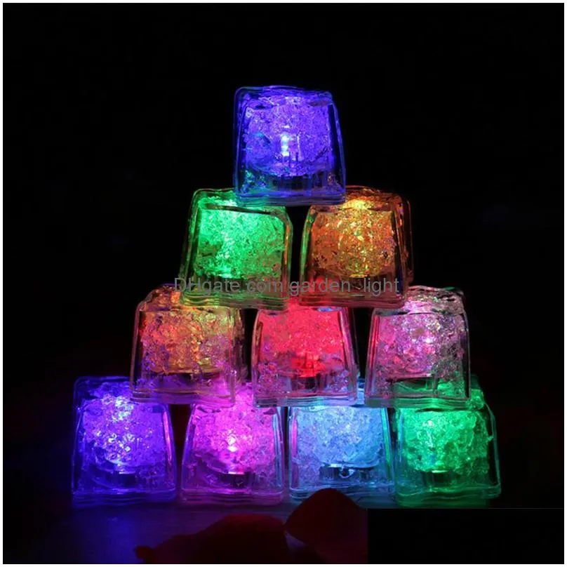 wine bar club ice cubes led glowing light up ice cubes slow flashing color changing cup light without switch wedding party