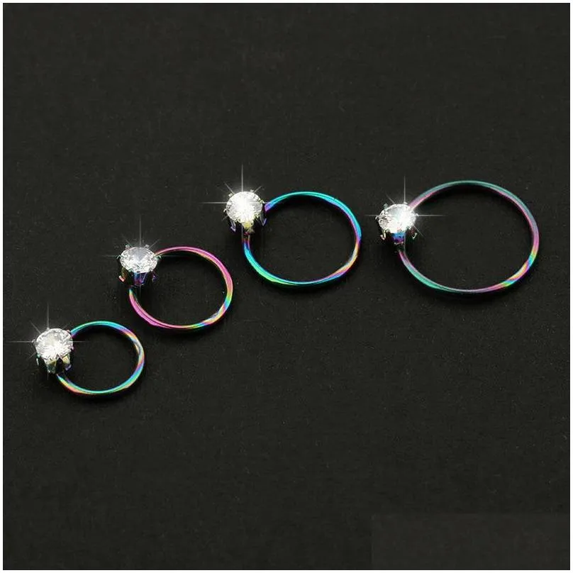  wholesale stainless steel open nose hoop ring nose studs ear bone nail nice body pierce jewelry 83 e3