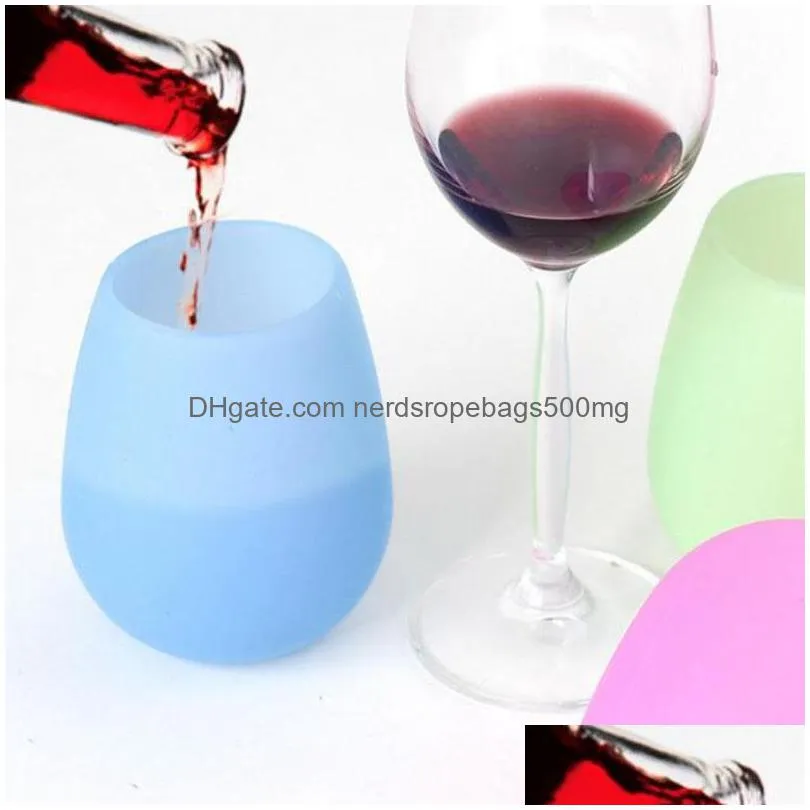 mugs kids gift 13oz wine silicone wine glass colored stemless indestructible inventory wholesale