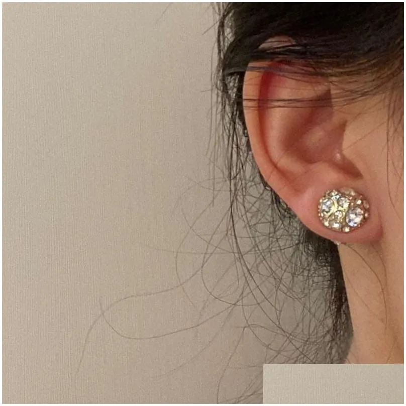 magnetic round earrings diamond no ear hole earring clip for women fashion jewelry party daily accessories 5974 q2