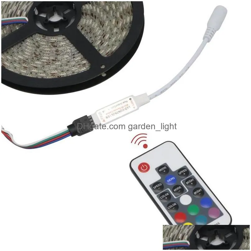  est dc 5 12v 17 keys rf remote rgb led controller for 3528 5050 smd led lights strip