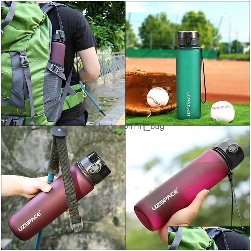 mugs 500/1000ml sports water bottle bisphenol portable leakproof shake bottle plastic drinkware inventory wholesale