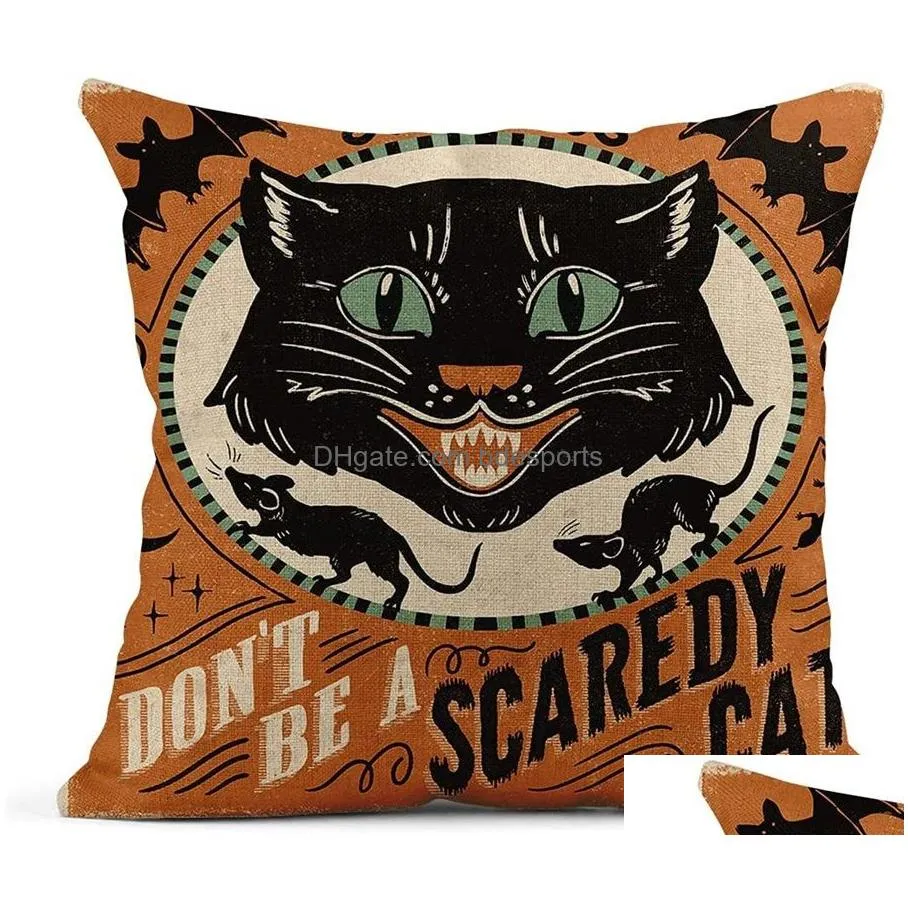 party supplies halloween decorations for home pillow case house decor luxury pumpkin bat skull cat pattern novelty festival gifts 45x45cm 4 8ll