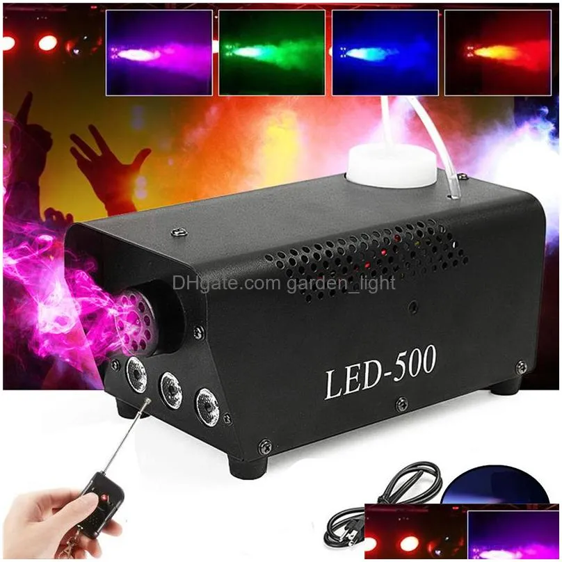 500w wireless control led fog smoke machine remote rgb color smoke ejector led professional dj party stage light