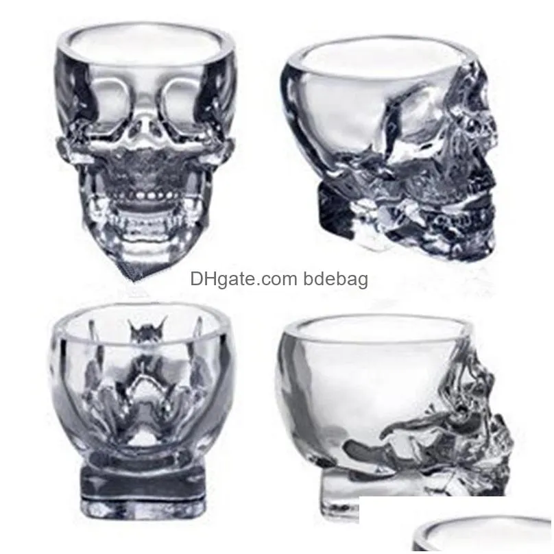 mini skull wine glasses cup originality beer coffee mug transparent delicate high temperature resistance tumber 3 2jh f2