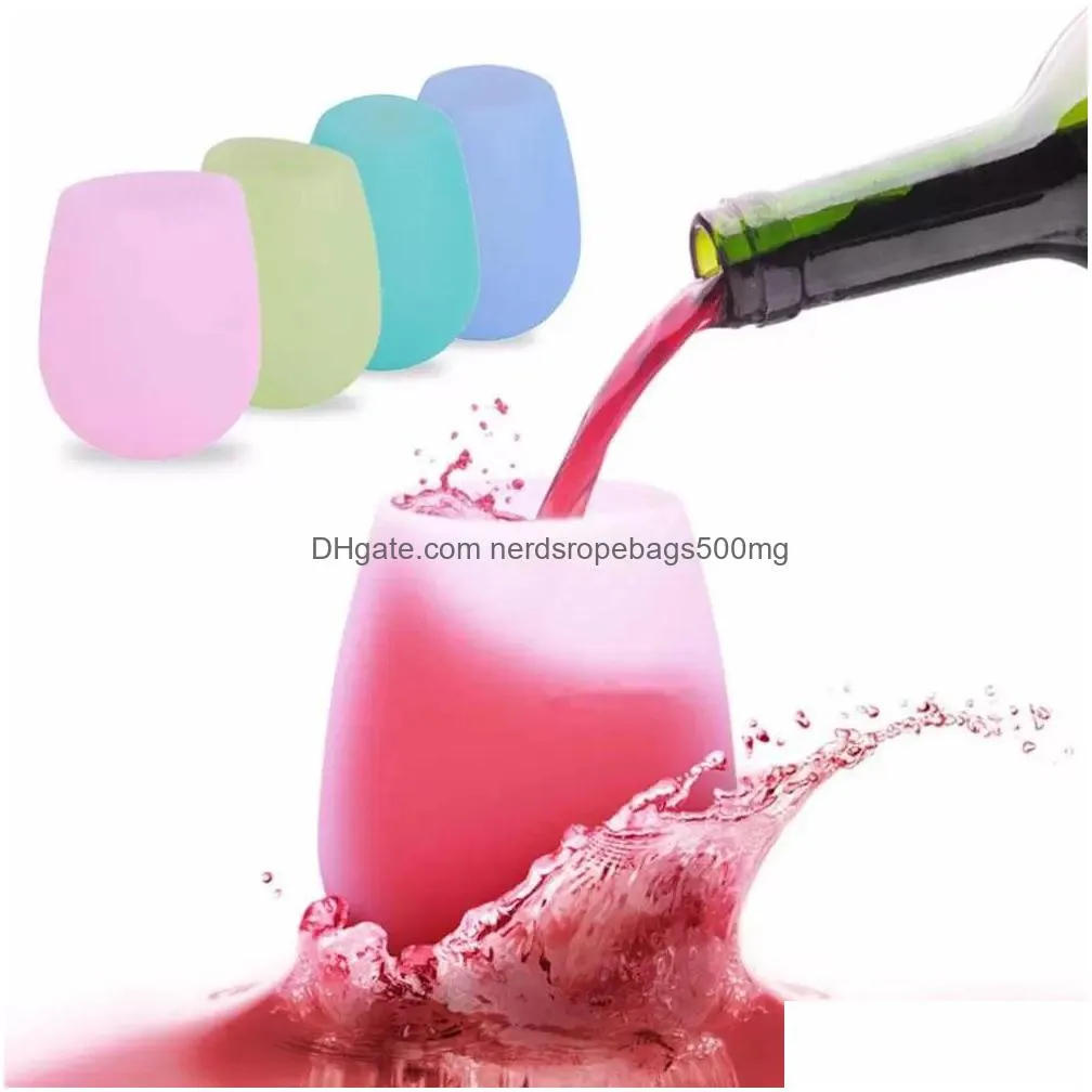 mugs kids gift 13oz wine silicone wine glass colored stemless indestructible inventory wholesale