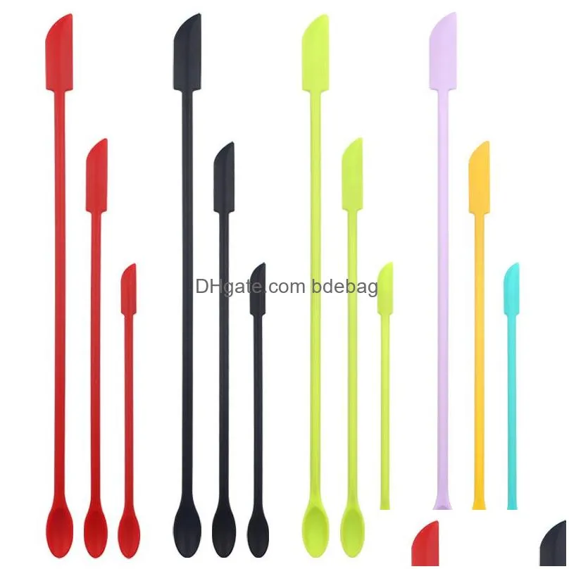  product silicone mini spatula set lengthened cosmetic bottle jam doublehead scraper kitchen cake baking tool accessories 20220221