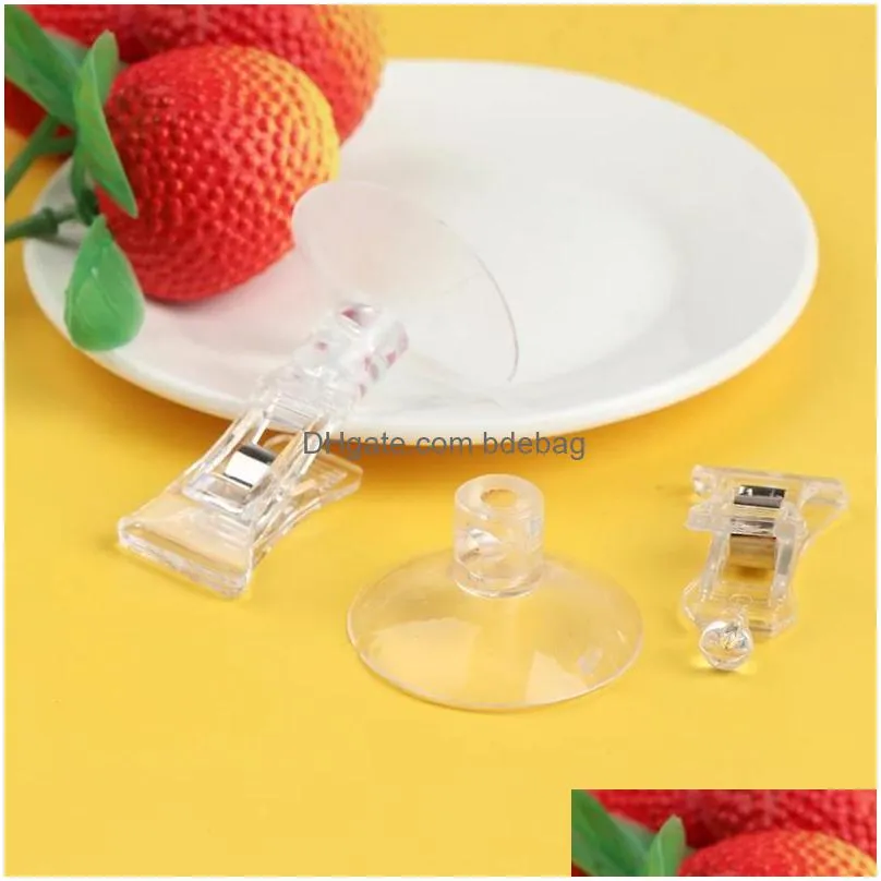 bag clips 1pc clear plastic suctions cups clip advertising clipes suction cup transparent clips clamp