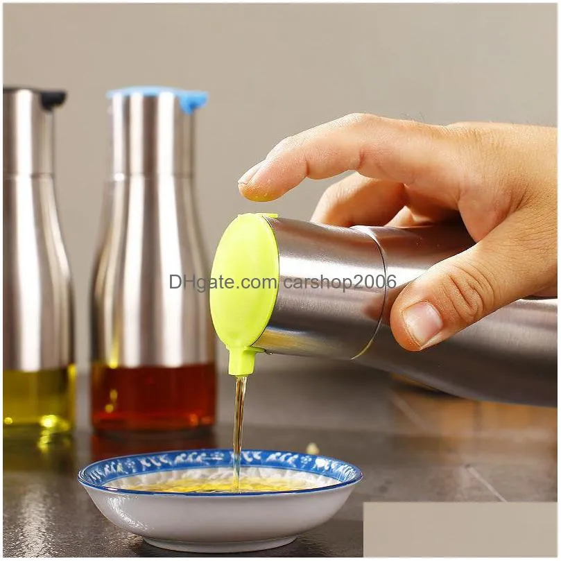 salad tools multifunctional olive oil bottle soy sauce vinegar seasoning storage tank glass bottom 304 stainless steel kitchen supplies inventory