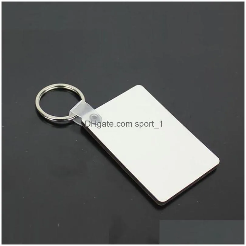 4 styles sublimation blank keychain mdf wooden key pendant thermal transfer doublesided key ring white diy gift multiple shapes