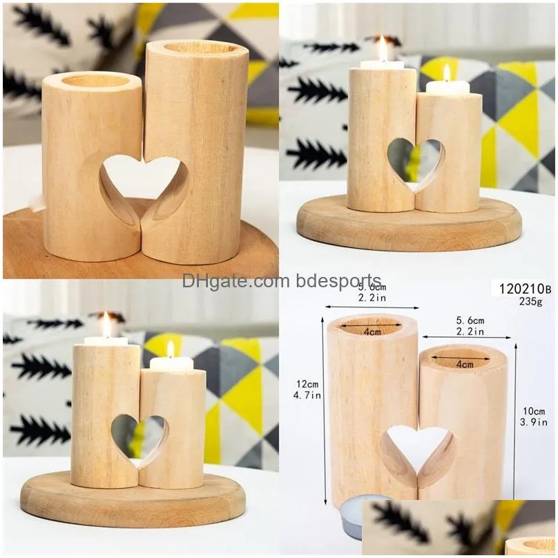 wooden sweet heart candle holder wedding decoration of table candle holders creative wooden square tea lamp candle holder 63 p2