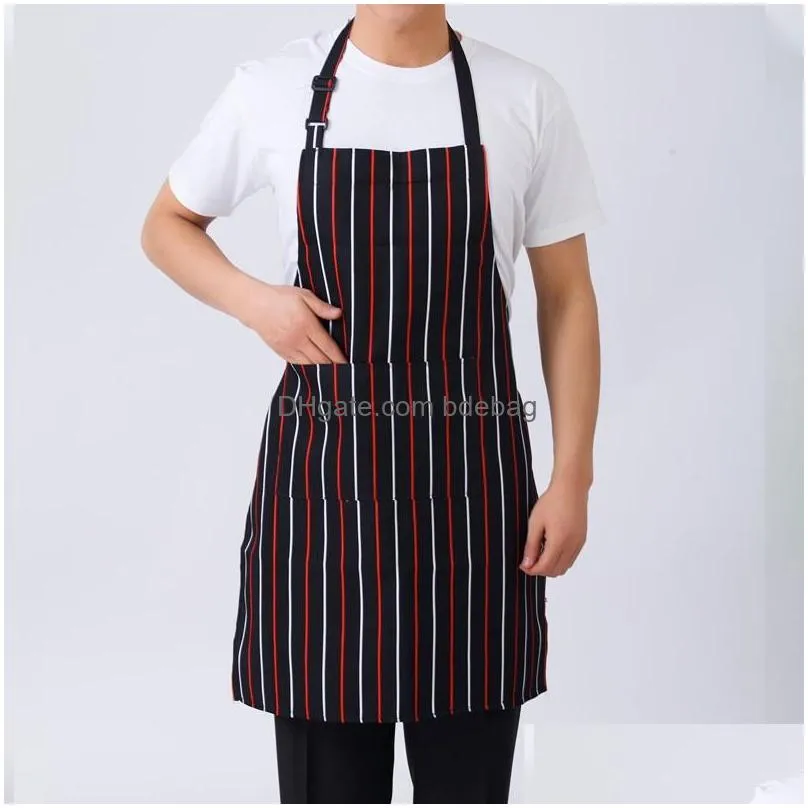 hanging neck apron kitchenware pattern kitchen cook work clothes pocket aprons waterproof clean women men pinafore dirt proof 4jx n2