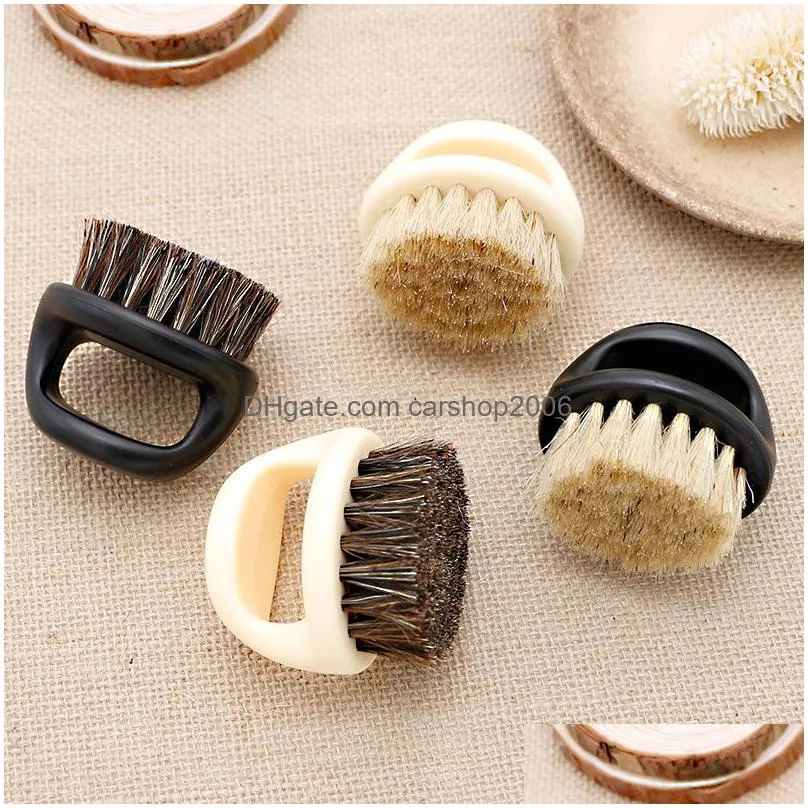mens beard boar bristle brush beard styling brushs with round plastic handle inventory wholesale