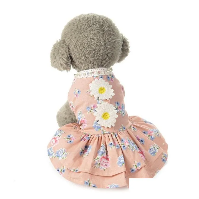  selling dog cat bow tutu dress lace skirt pet puppy dog princess costume apparel clothes small pretty nice princess 407 j2