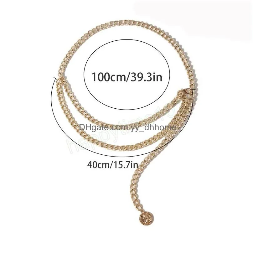 fashion simple metal waist chain clothing accessories multilayer waist chains hip hop long tassels body jewelry gift