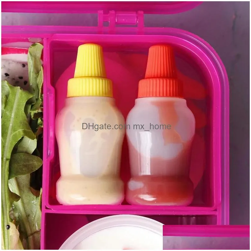 herb spice tools 2pcs/set 25ml mini ketchup bottles salad honey mustard portable small sauce containers inventory wholesale