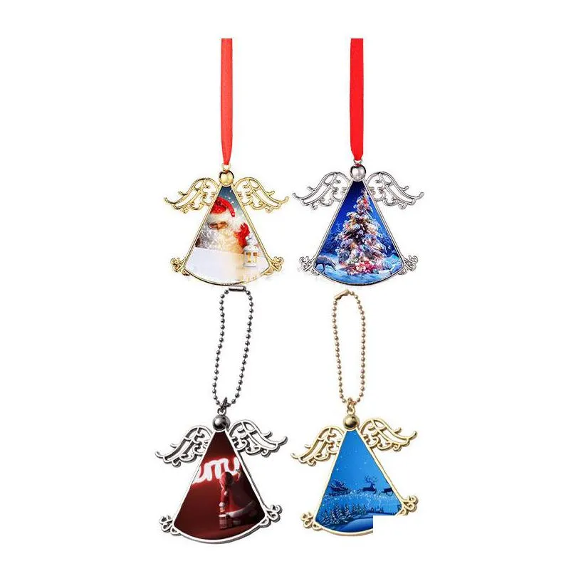 transfer sublimation christmas angel pendant christmas party ornaments decoration diyinventory wholesales