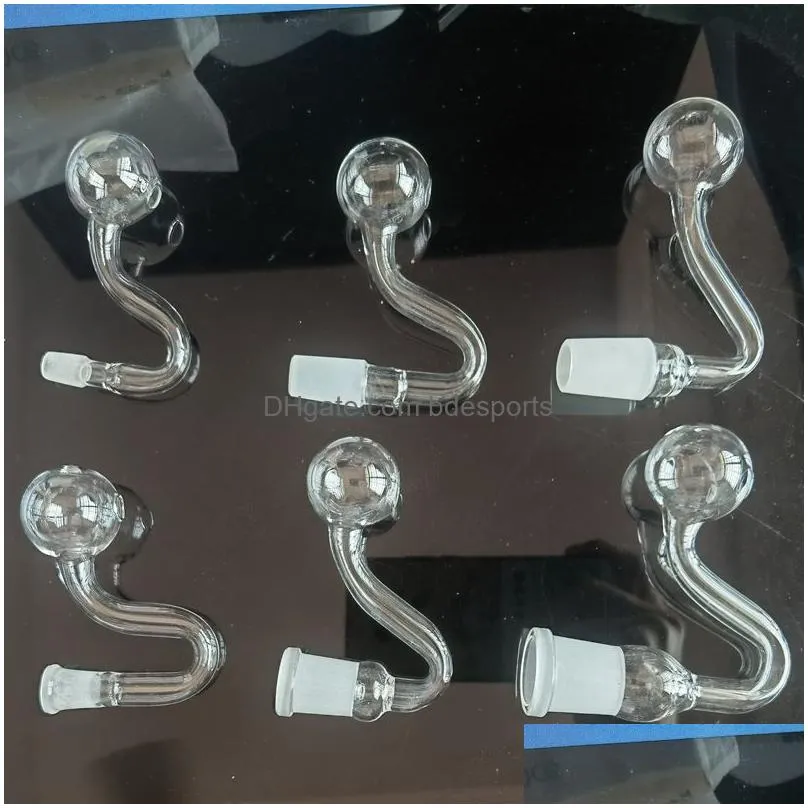 clear glass oil burner pipe bent nail rig burning water 10mm 14mm 18mm male female 3233 t2