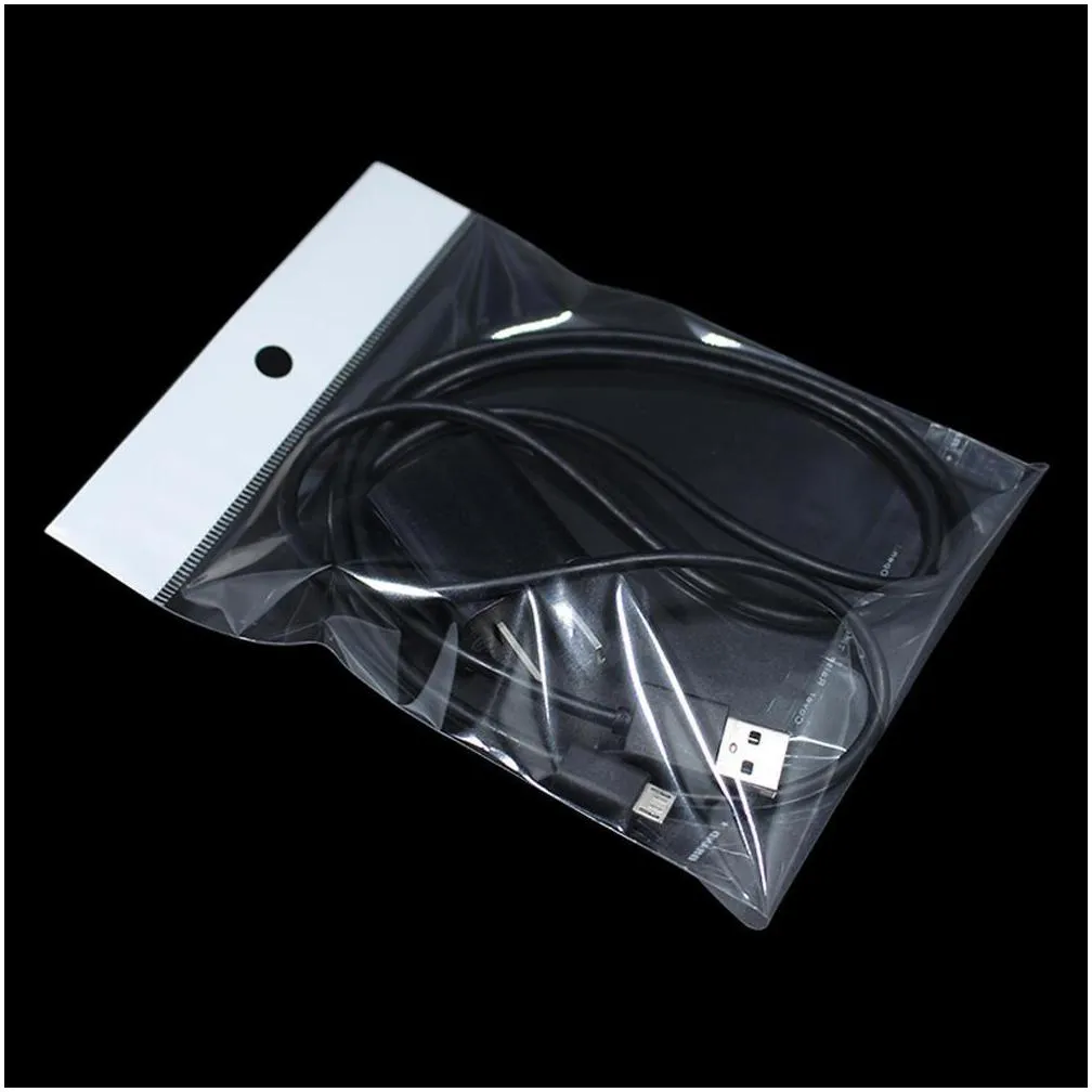 packages wholesale 300pcs/ lot 11cmx20cm 4.3x7.9 clear selfadhesive seal plastic bag opp poly retail packaging with hang hole 431