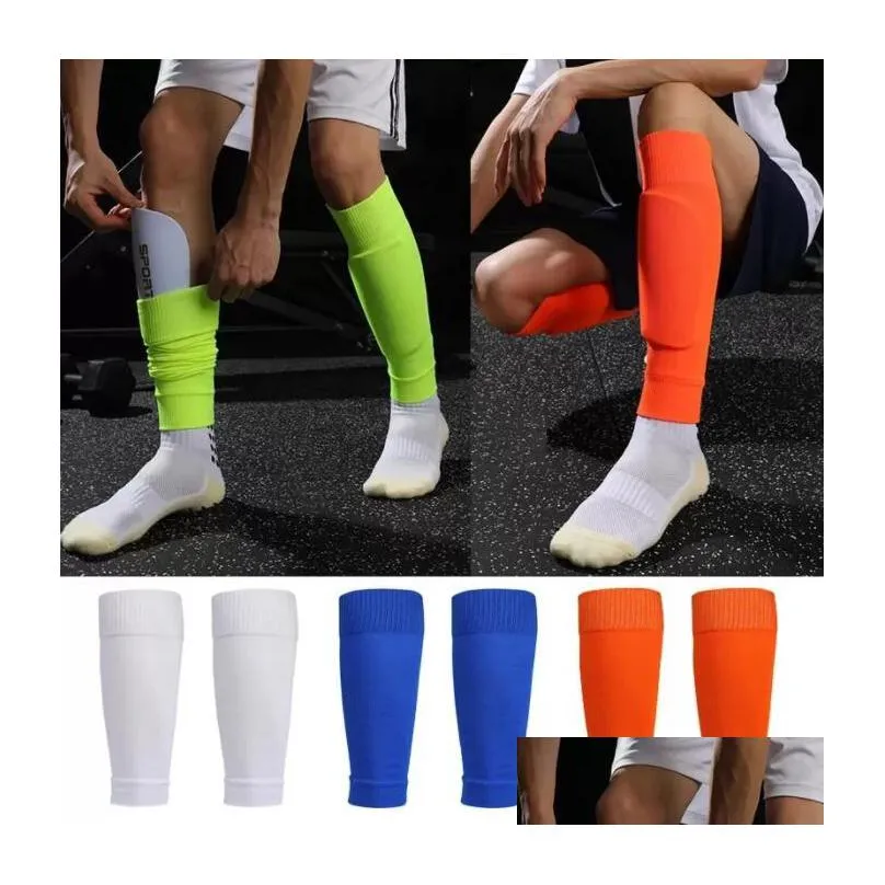 home textile party supplies elbow knee 1 pair hight elasticity soccer football shin guard adults socks pads professional legging shinguards sleeves