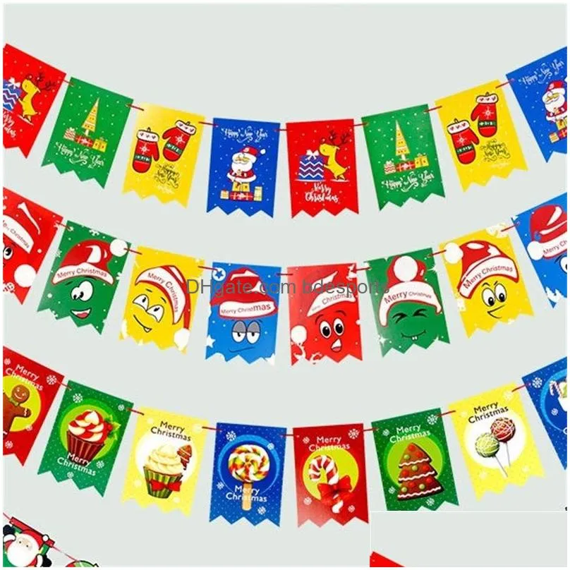 christmas party decor cartoon flag color flags festival scene layout props house decoration supplies novelty gifts 2 6pj d3