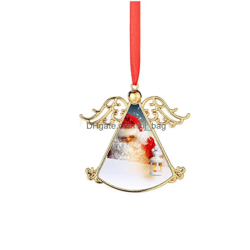 transfer sublimation christmas angel pendant christmas party ornaments decoration diyinventory wholesales