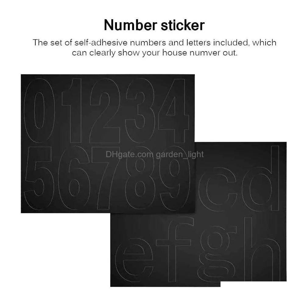 house numbers solar address number signage suitable for house stainless steel room license plate light suitable for outdoor yard