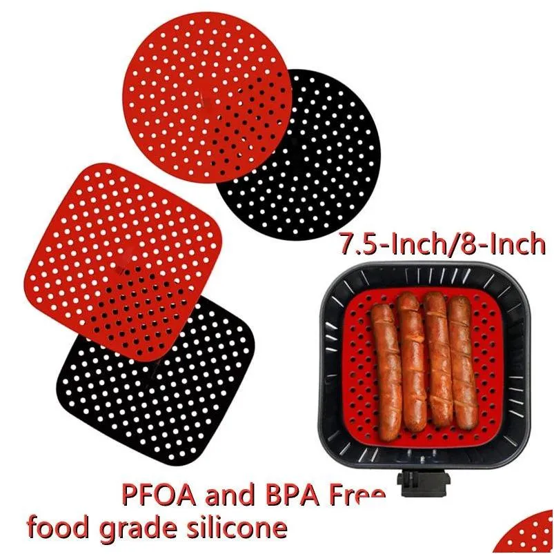 silicone mat kitchen accessories air fryer nonstick baking pastry tools accessories bakeware oil mats cake grilled saucer 20220106 q2