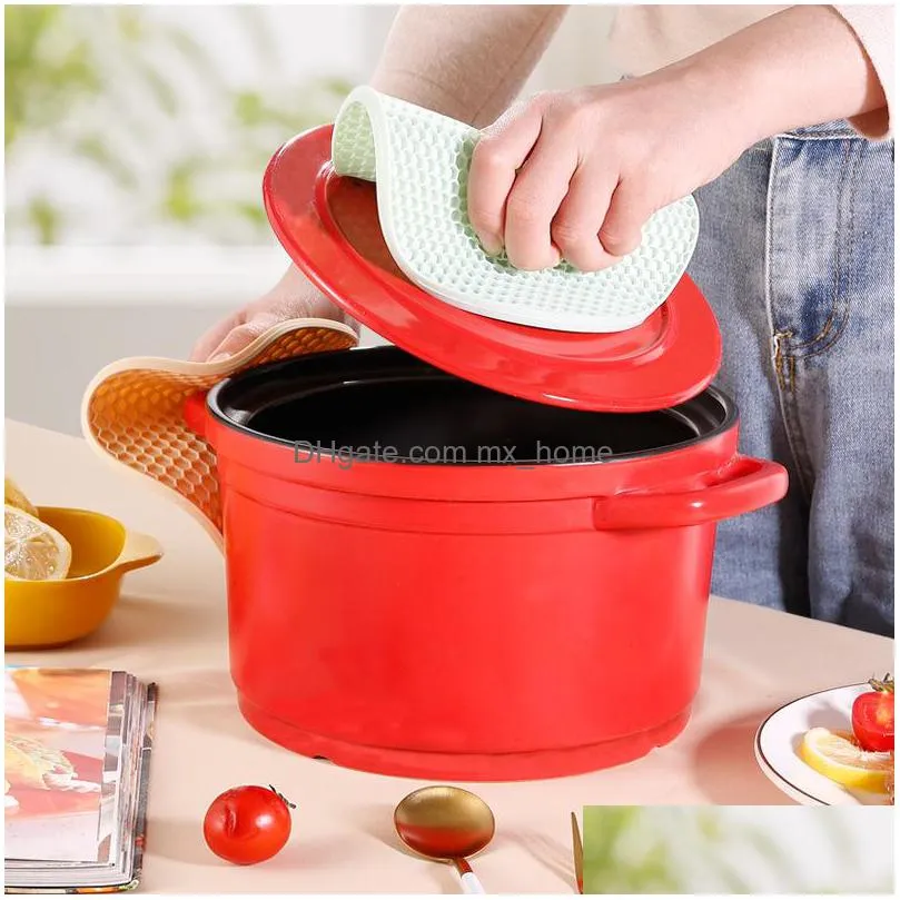 round heat resistant silicone mat antislip pot holder table mat kitchen accessories inventory wholesale