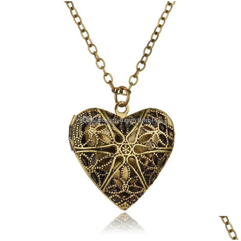 love heart aromatherapy  oil diffuser necklace perfume locket pendant with chain and washable