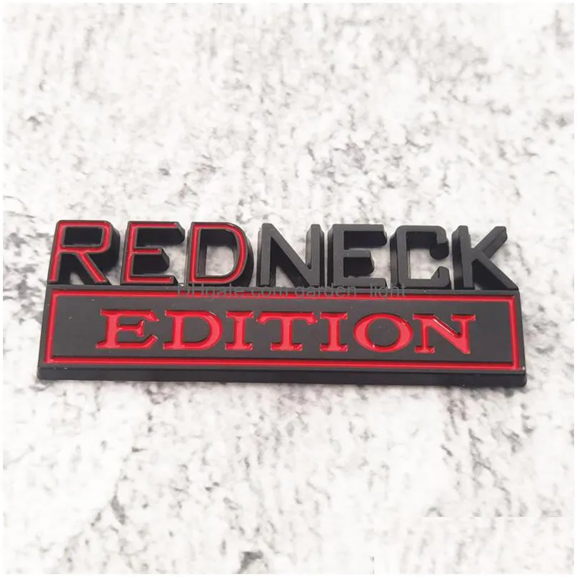 redneck accessories cred neck edition car sticker decoration 4 colors badges 8x3cm stickers inventory wholesale