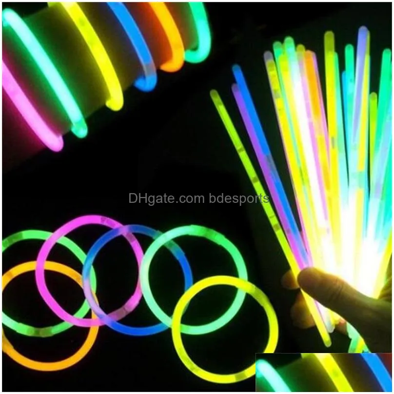 glow sticks bracelets necklaces rave neon multi color flashing light stick fiesta concert dance prom festival home party accessories 178