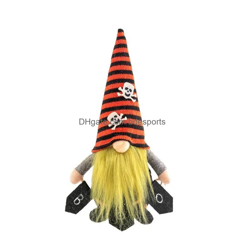 halloween decorations spider bat skull decorative striped hats party festival gnome plush dolls gifts home decor supplies 11 5qy d3