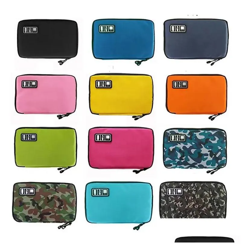 convenient outdoor camping travel electronic accessories bag hard disk headphones usb flash drive box storage bag 15 colors inventory