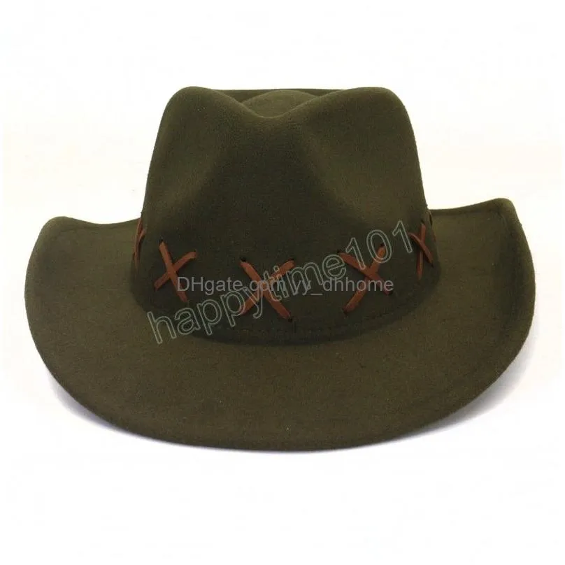 fashion women cowgirl cap handmade roll up brim western  hat for men gentleman sombrero hombre jazz cap
