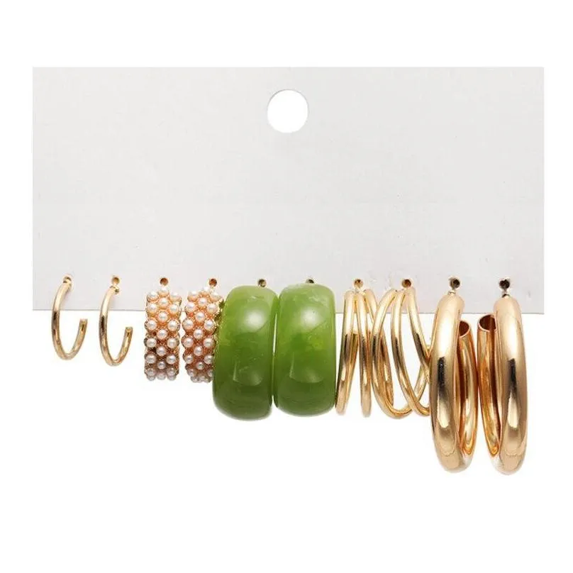 trendy gold drop earrings set for women fashion colorful resin butterfly heart dangle earrings gold set of earrings jewelry 5590 q2