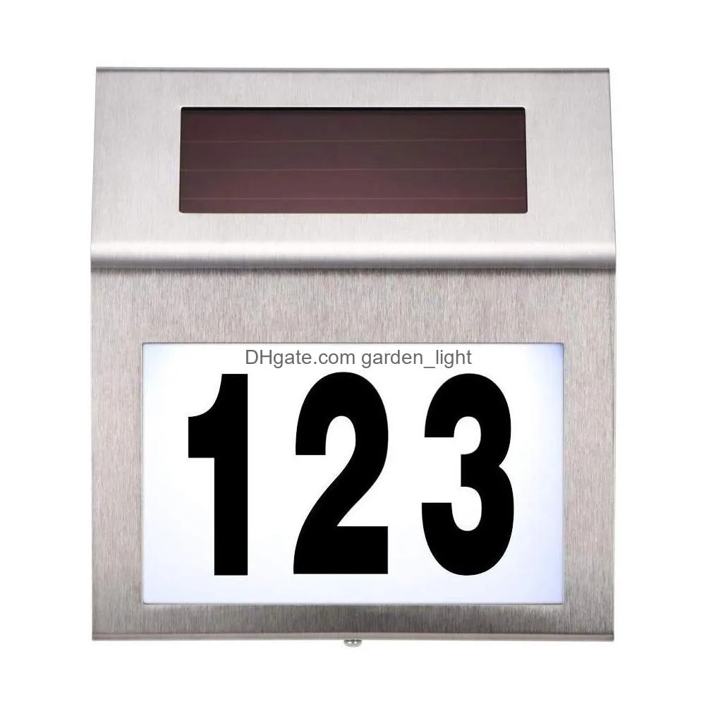 house numbers solar address number signage suitable for house stainless steel room license plate light suitable for outdoor yard