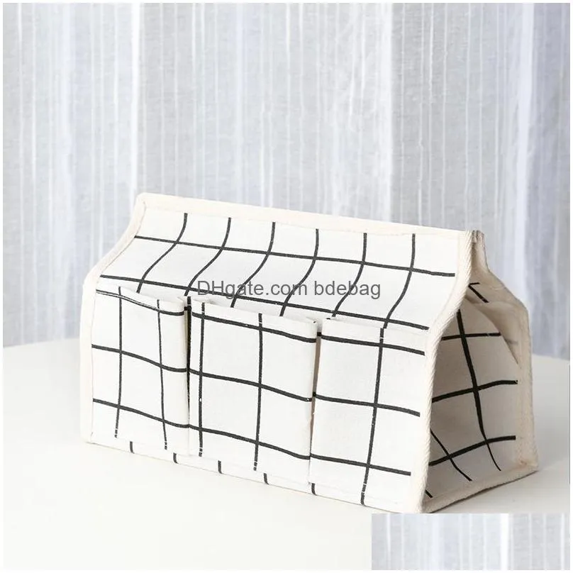 cotton and linen tissue boxes multi function dustproof napkin holder organizer tissues case creative with high quality 5ws j1