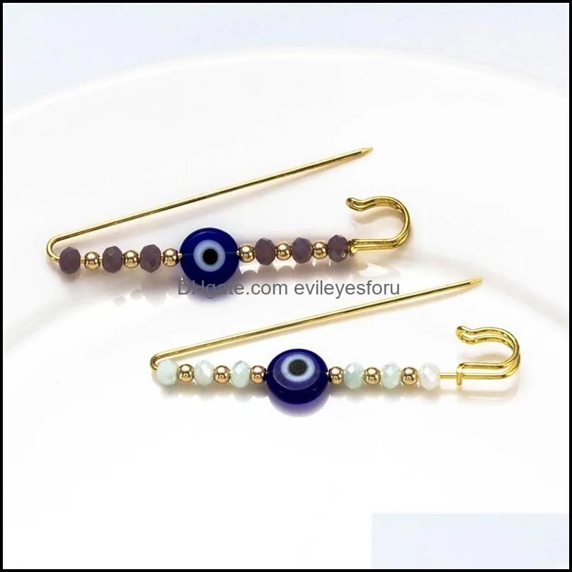 evil eye bead brooch purple white crystal pin jewelry gold brooch for women men kids diy gifts ey53551 1129 t2