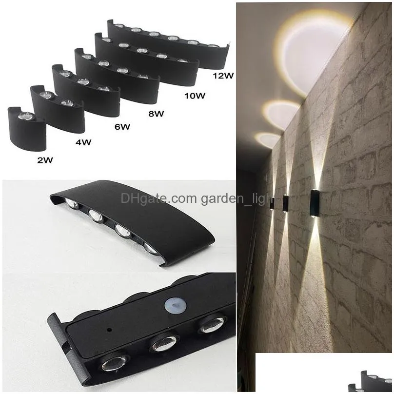 indoor outdoor ip65 waterproof wall lamp 2w 4w 6w 8w 10w led aluminum up down lights for home stairs bedroom headboard garden porch