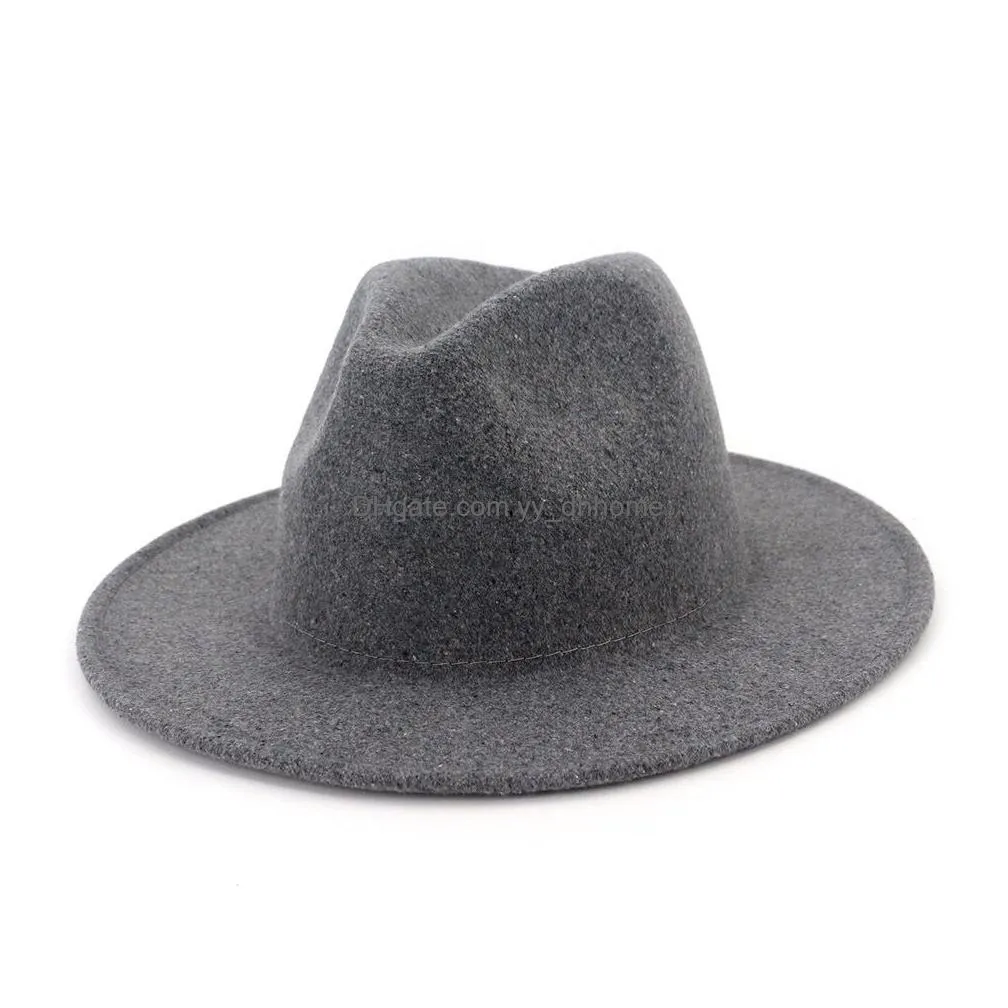 autumn winter wool jazz cap gentleman hat wide brim men women trilby panama fedora fascinator hats solid gambler hats