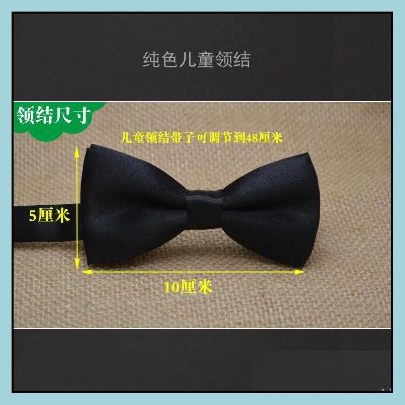 ties aessoriesclassic kid bowtie boys grils baby children bow tie fashion 25 solid color mint red black white green pets drop delivery