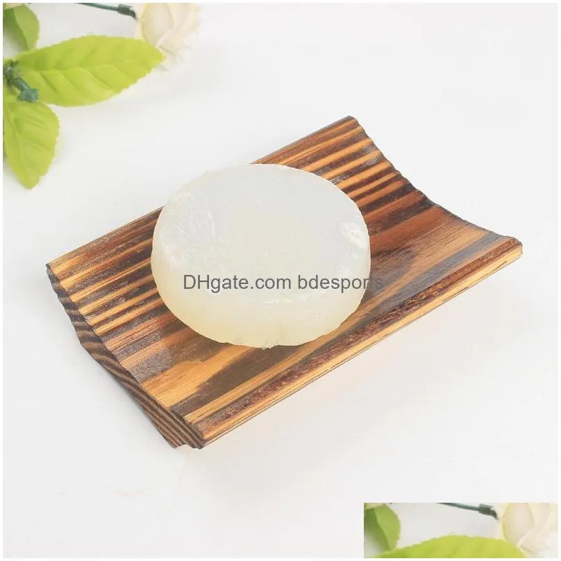 black color wooden soap tray bathroom soap holder drain water with 3 holes soaps dish bath accessories arrival 124 k2