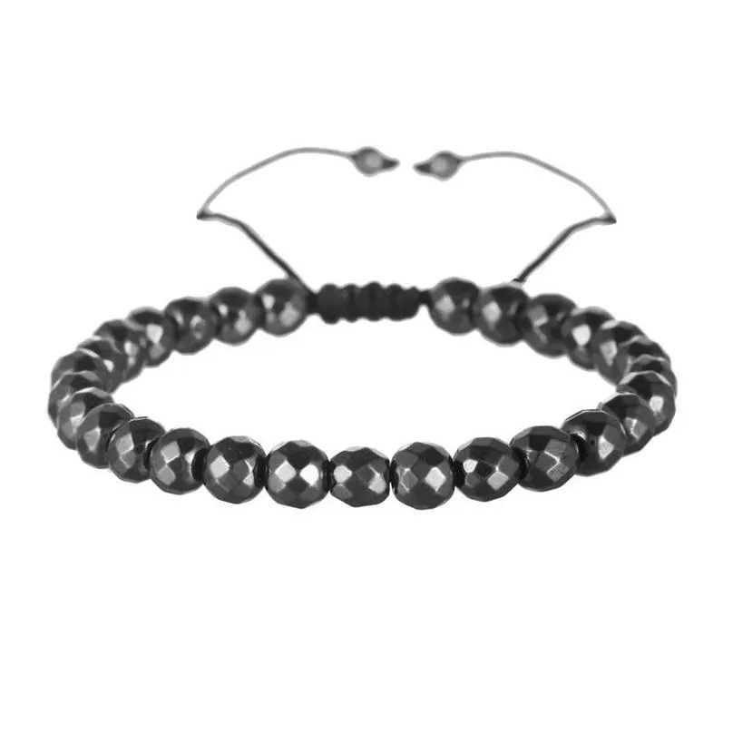 no magnetic black hematite beaded bracelets for women men healing beads health jewelry 34 d3