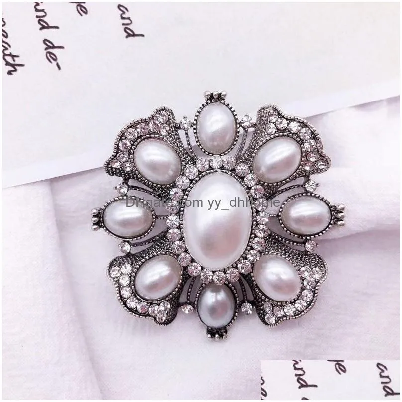 women white simulation pearl brooch black large fashion collar pin baroque style coat jewelry gift