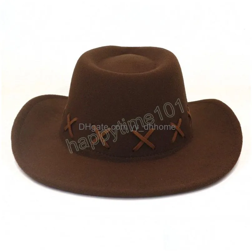 fashion women cowgirl cap handmade roll up brim western  hat for men gentleman sombrero hombre jazz cap