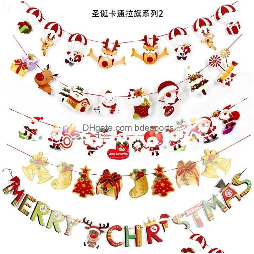 christmas party decor cartoon flag color flags festival scene layout props house decoration supplies novelty gifts 2 6pj d3